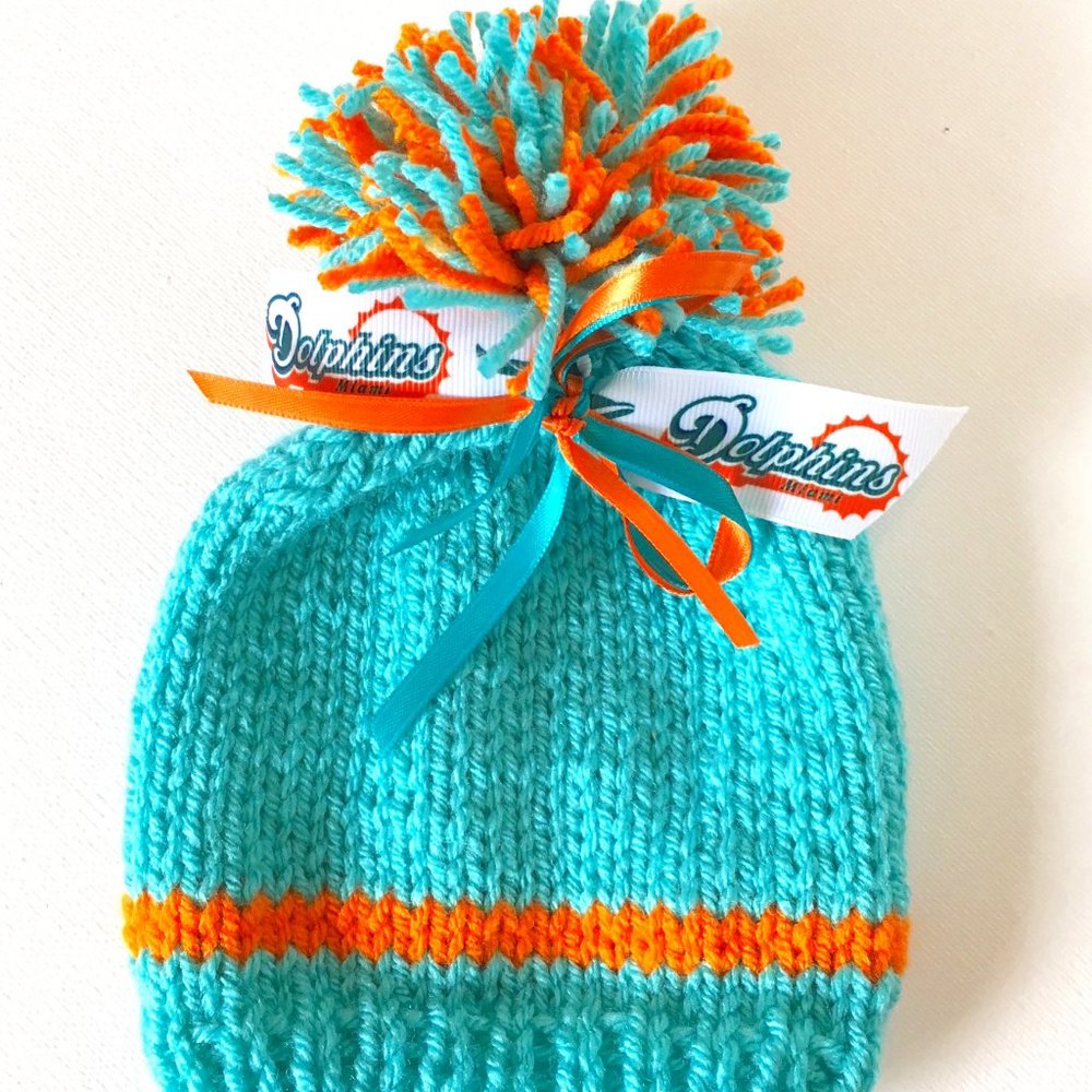 Miami DOLPHINS Football Handmade Baby Hat *NEW*